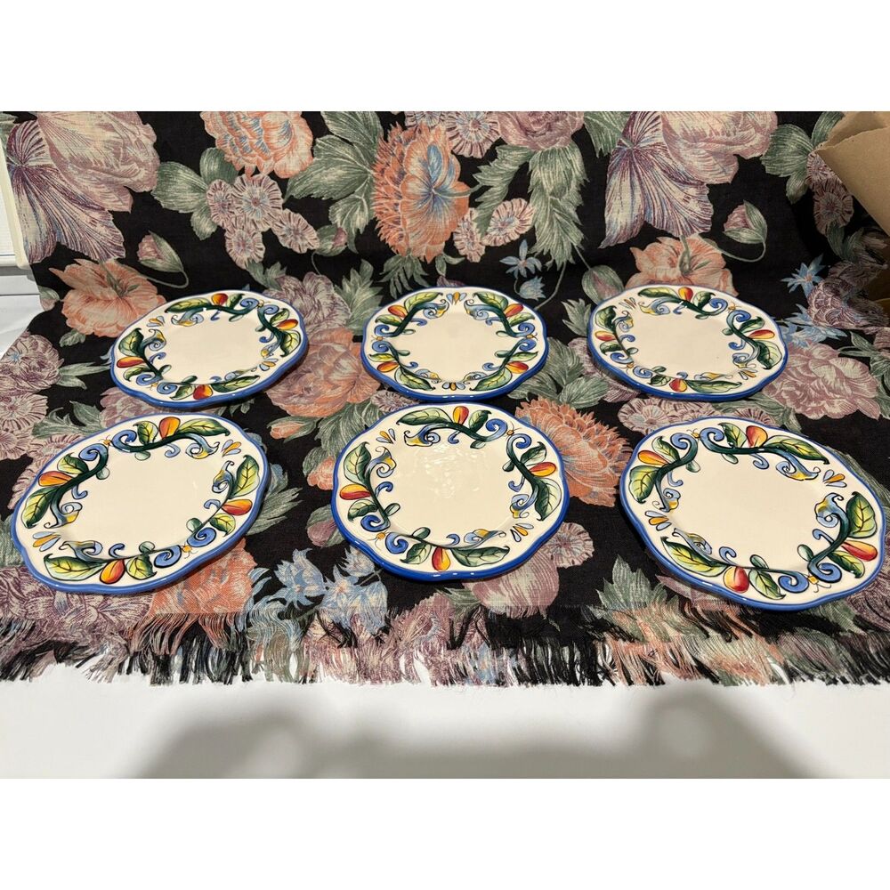 lot of 6 Fitz and Floyd Ricamo bread plates